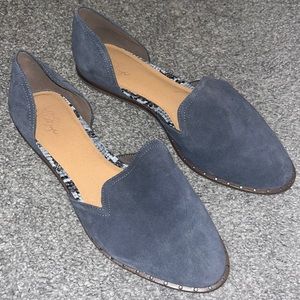 Crown Vintage D'orsay Suede Navy Flats